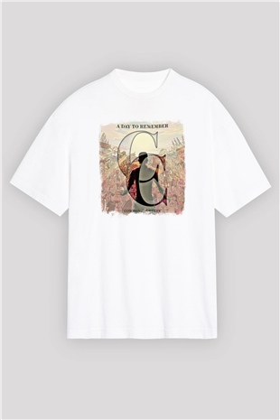 A Day to remember Baskılı Unisex Beyaz Oversize Tişört