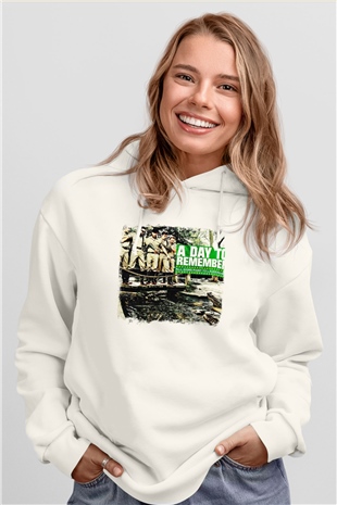 A Day to remember Baskılı Unisex Beyaz Hoodie