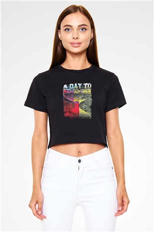 A Day to remember Baskılı Unisex Siyah Crop Top Tişört