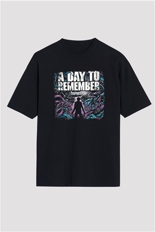 A Day to remember Baskılı Unisex Siyah Oversize Tişört
