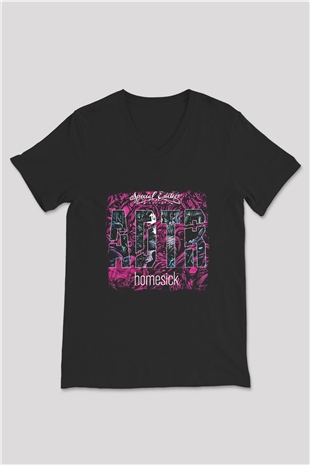 A Day to remember Baskılı Unisex Siyah V Yaka Tişört