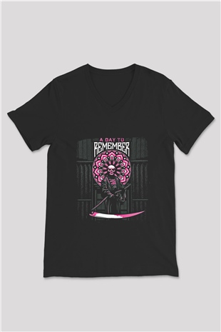 A Day to remember Baskılı Unisex Siyah V Yaka Tişört
