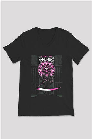 A Day To Remember Siyah Unisex V Yaka Tişört T-Shirt