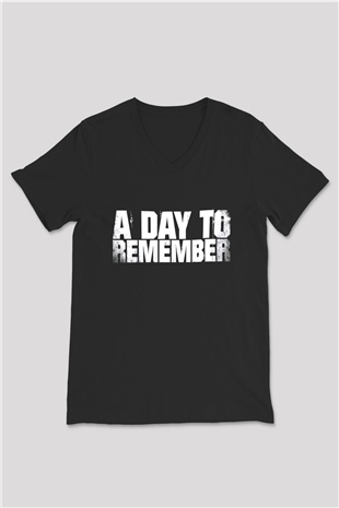 A Day To Remember Siyah Unisex V Yaka Tişört T-Shirt