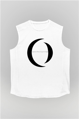 A Perfect Circle Baskılı Unisex Beyaz Kolsuz Tişört