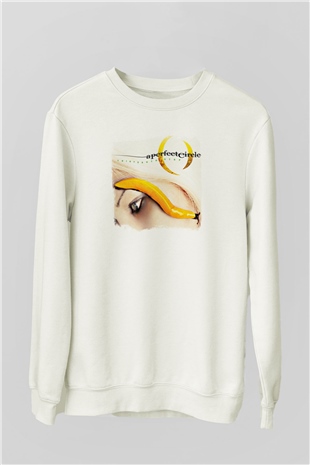 A Perfect Circle Baskılı Unisex Beyaz Sweatshirt