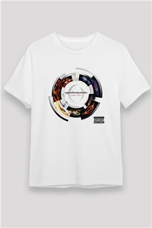 A Perfect Circle Baskılı Unisex Beyaz Tişört