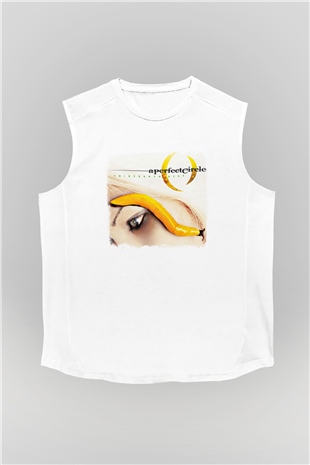 A Perfect Circle Baskılı Unisex Beyaz Kolsuz Tişört