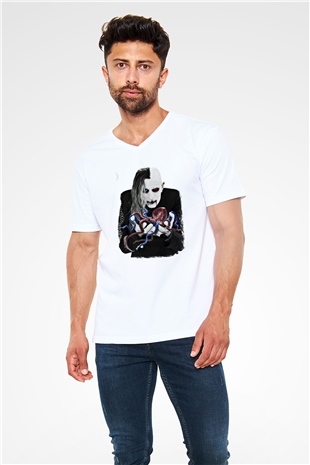 A Perfect Circle Baskılı Unisex Beyaz V Yaka Tişört