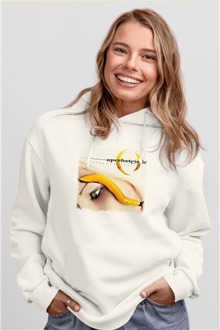 A Perfect Circle Baskılı Unisex Beyaz Hoodie