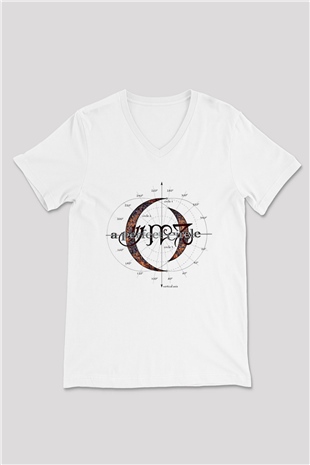 A Perfect Circle Baskılı Unisex Beyaz V Yaka Tişört