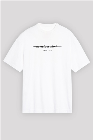 A Perfect Circle Baskılı Unisex Beyaz Oversize Tişört