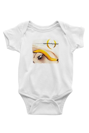 A Perfect Circle Baskılı Unisex Beyaz Bebek Body - Zıbın