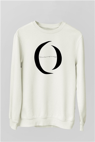 A Perfect Circle Baskılı Unisex Beyaz Sweatshirt