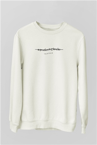 A Perfect Circle Baskılı Unisex Beyaz Sweatshirt