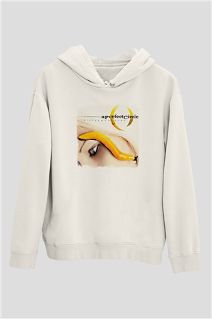 A Perfect Circle Baskılı Unisex Beyaz Hoodie