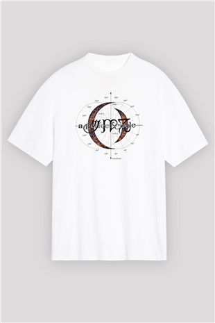 A Perfect Circle Baskılı Unisex Beyaz Oversize Tişört