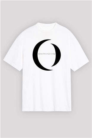 A Perfect Circle Baskılı Unisex Beyaz Oversize Tişört
