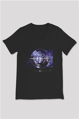 A Perfect Circle Baskılı Unisex Siyah V Yaka Tişört