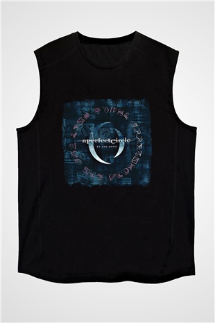 A Perfect Circle Baskılı Unisex Siyah Kolsuz Tişört