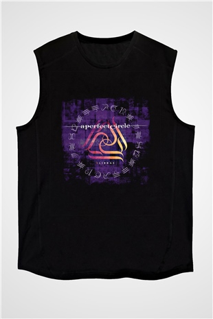 A Perfect Circle Baskılı Unisex Siyah Kolsuz Tişört