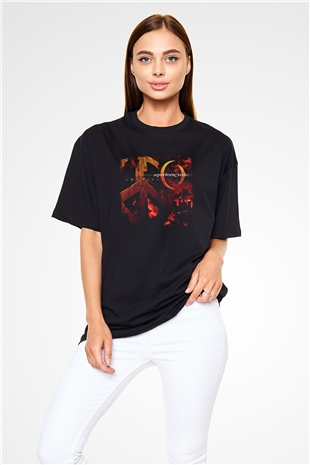 A Perfect Circle Baskılı Unisex Siyah Oversize Tişört