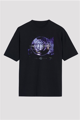 A Perfect Circle Baskılı Unisex Siyah Oversize Tişört