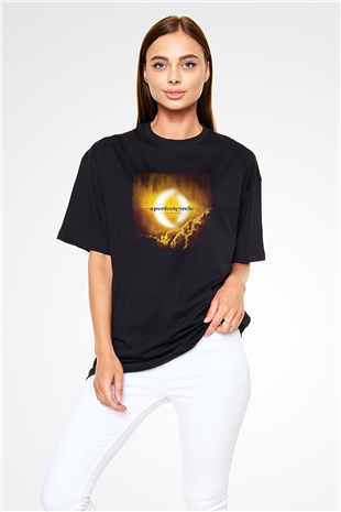 A Perfect Circle Baskılı Unisex Siyah Oversize Tişört