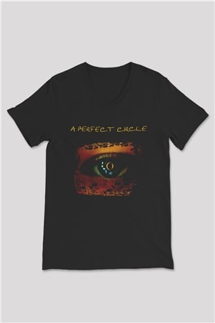 A Perfect Circle Siyah Unisex V Yaka Tişört T-Shirt