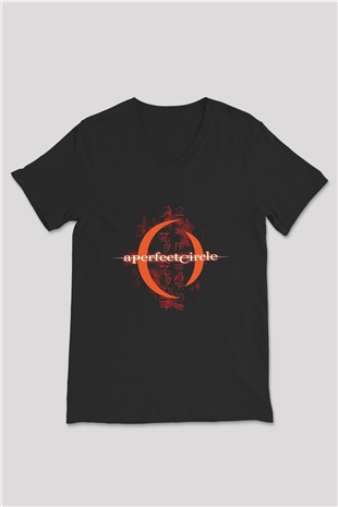 A Perfect Circle Siyah Unisex V Yaka Tişört T-Shirt