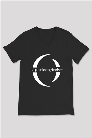 A Perfect Circle Siyah Unisex V Yaka Tişört T-Shirt