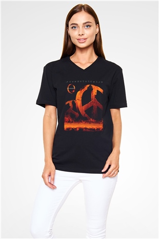 A Perfect Circle Siyah Unisex V Yaka Tişört T-Shirt