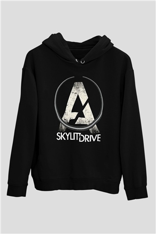 A Skylit Drive Baskılı Unisex Siyah Hoodie