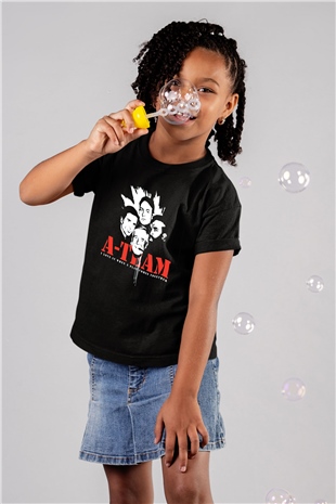 A-Team Baskılı Siyah Unisex Çocuk Tişört