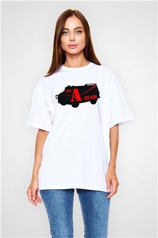 A-Team Beyaz Unisex Oversize Tişört T-Shirt