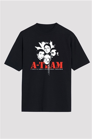 A-Team Siyah Unisex Oversize Tişört T-Shirt