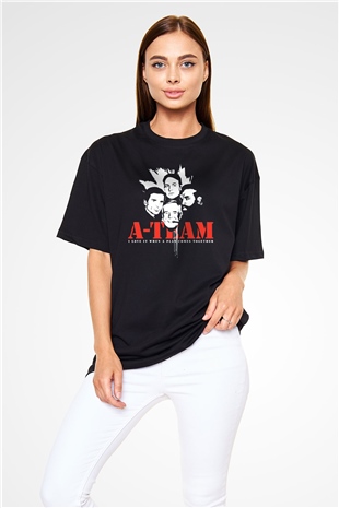 A-Team Siyah Unisex Oversize Tişört T-Shirt