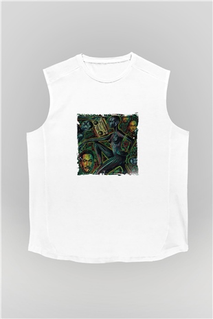 A Tribe Called Quest Baskılı Unisex Beyaz Kolsuz Tişört