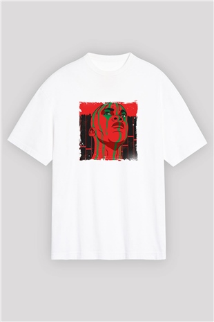 A Tribe Called Quest Baskılı Oversize Beyaz Tişört