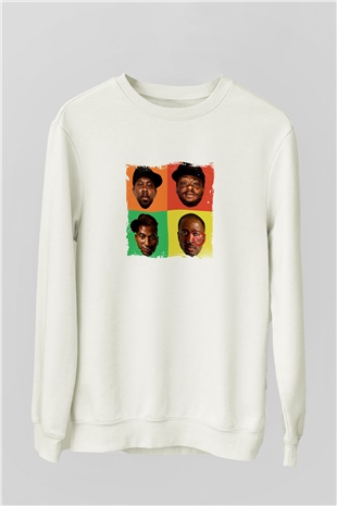 A Tribe Called Quest Baskılı Unisex Beyaz Sweatshirt