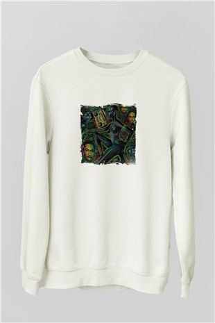 A Tribe Called Quest Baskılı Unisex Beyaz Sweatshirt