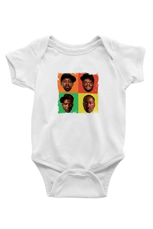 A Tribe Called Quest Baskılı Unisex Beyaz Bebek Body - Zıbın