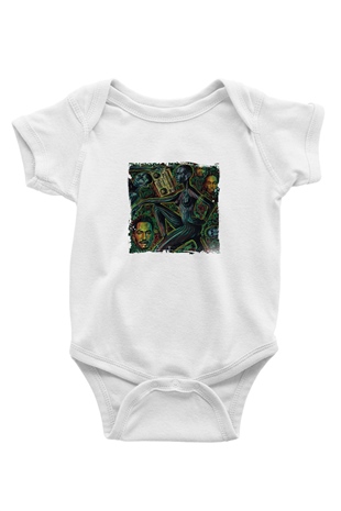 A Tribe Called Quest Baskılı Unisex Beyaz Bebek Body - Zıbın
