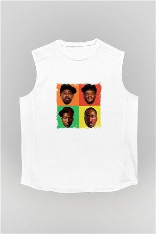 A Tribe Called Quest Baskılı Unisex Beyaz Kolsuz Tişört