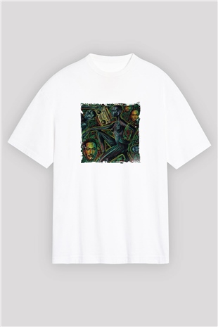 A Tribe Called Quest Baskılı Oversize Beyaz Tişört