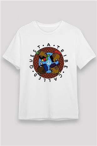 A Tribe Called Quest Baskılı Unisex Beyaz Tişört - Tshirt