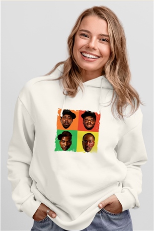 A Tribe Called Quest Baskılı Unisex Beyaz Hoodie