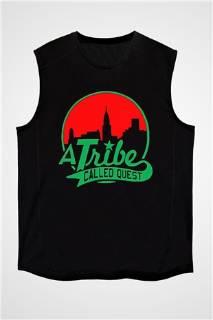 A Tribe Called Quest Baskılı Unisex Siyah Kolsuz Tişört - Tshirt