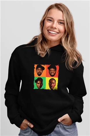 A Tribe Called Quest Baskılı Unisex Siyah Hoodie