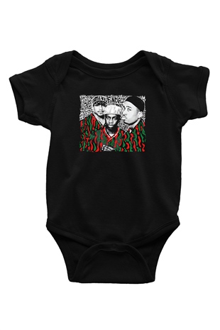 A Tribe Called Quest Baskılı Unisex Siyah Bebek Body - Zıbın